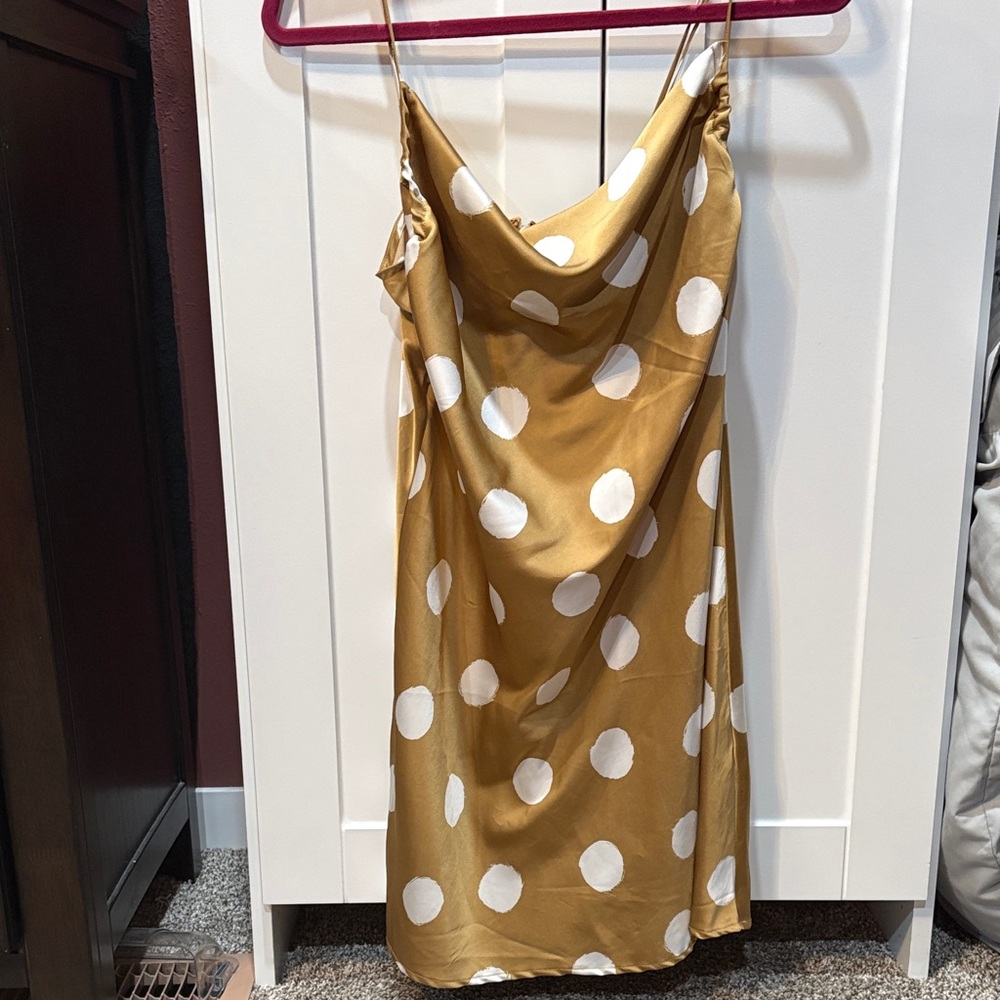 Forever 21 Gold Polka Dot Mini Dress